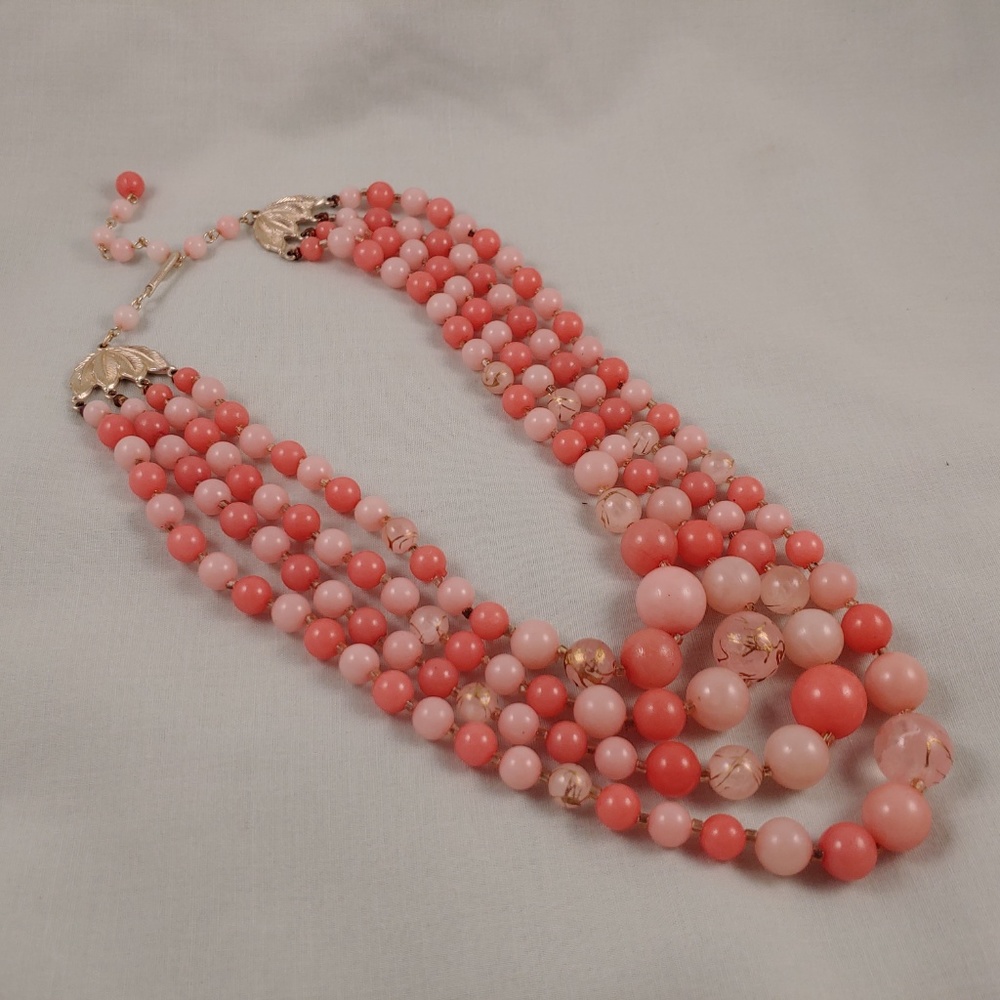 Multi-Strand Layered Waterfall Necklace Vintage - Picture 6 of 7
